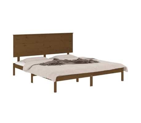 vidaXL Sengeramme honningbrun heltre 150x200 cm King Size