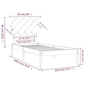 Rám postele 90 x 190 cm Single masivní dřevo - obrázek 6