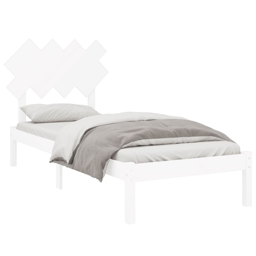 vidaXL Bedframe massief hout wit 90x190 cm afbeelding