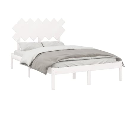 vidaXL Cadre de lit sans matelas blanc 120x190 cm bois massif
