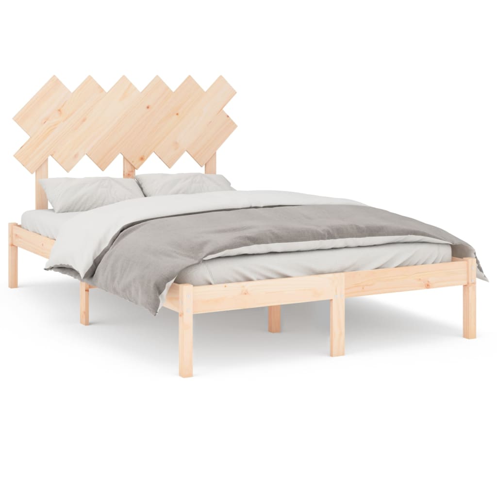 E-shop vidaXL Posteľný rám 135x190 cm dvojlôžko masívne drevo