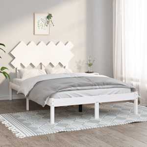 Rám postele bílý 135 x 190 cm Double masivní dřevo - obrázek 1