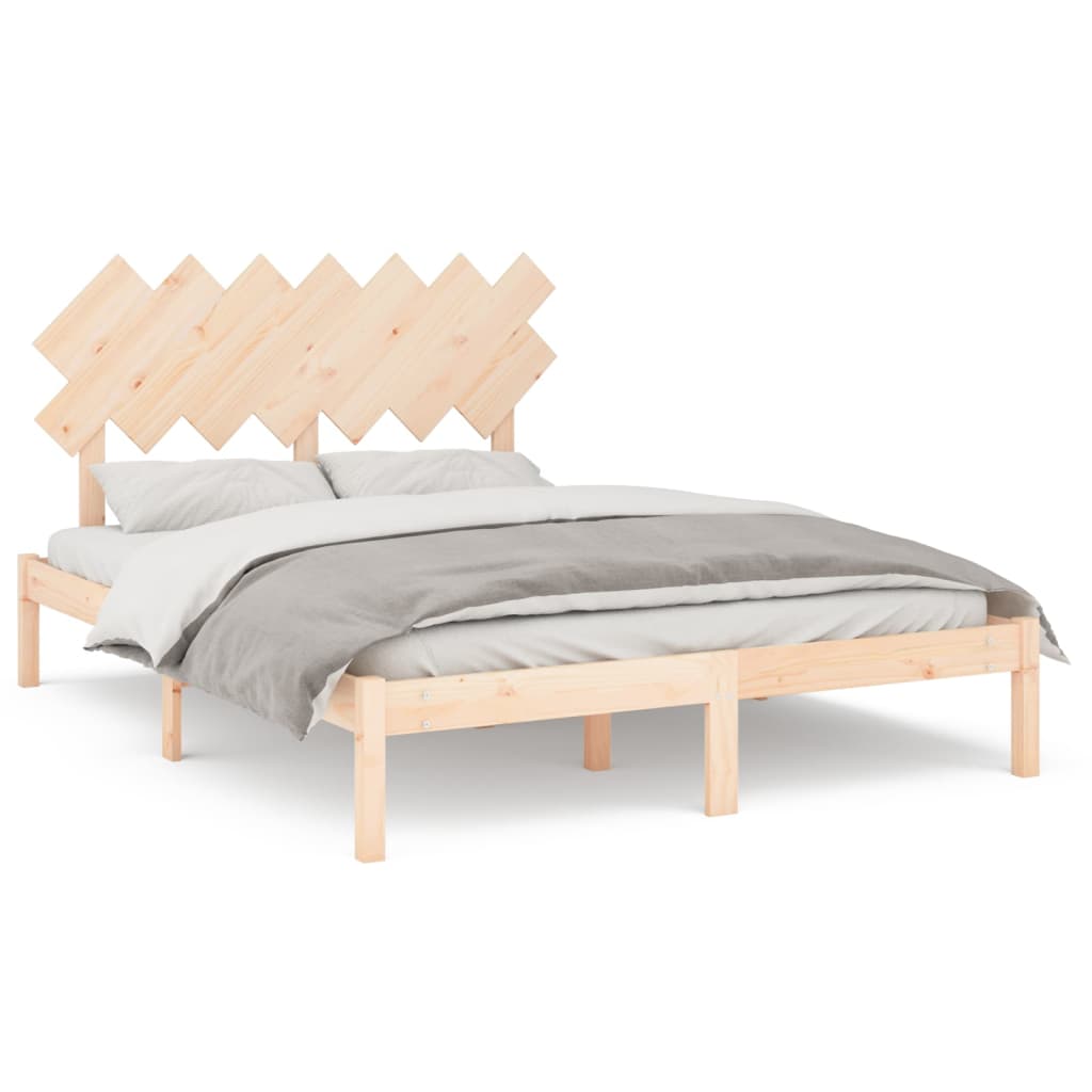 Rama łóżka, 140x190 cm, lite drewno