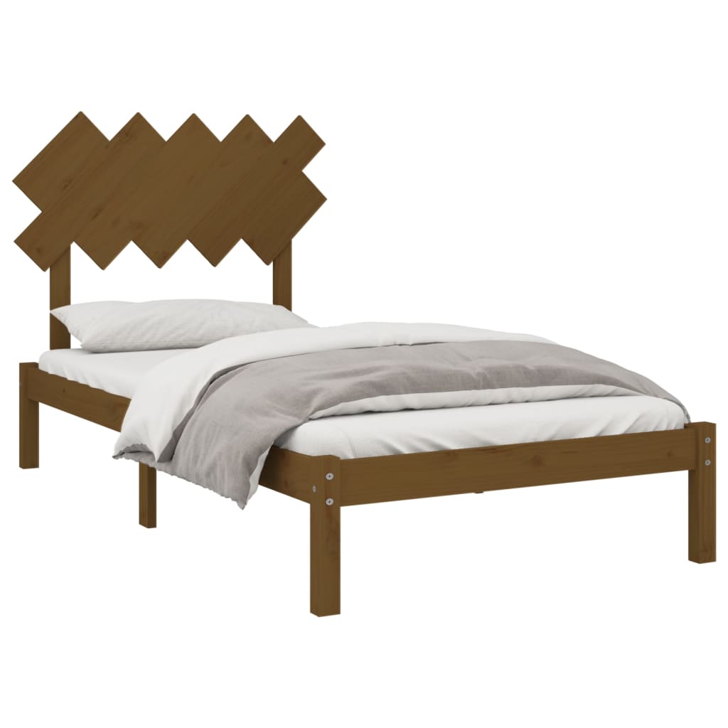 vidaXL Bedframe massief hout honingbruin 100x200 cm afbeelding