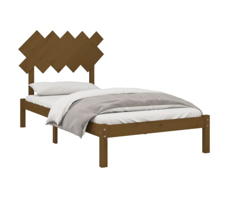 vidaXL Bedframe massief hout honingbruin 100x200 cm