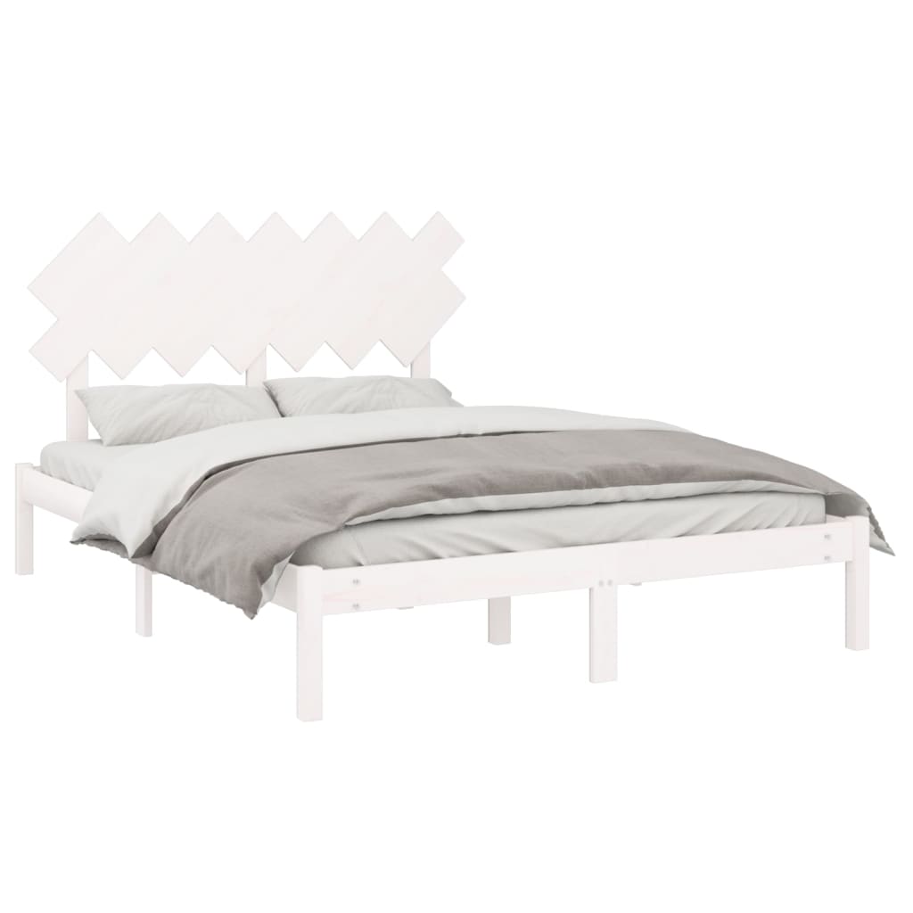 

vidaXL Bedframe massief hout wit 140x200 cm