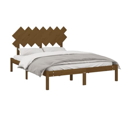 vidaXL Lovos rėmas, medaus rudos spalvos, 140x200cm, medienos masyvas