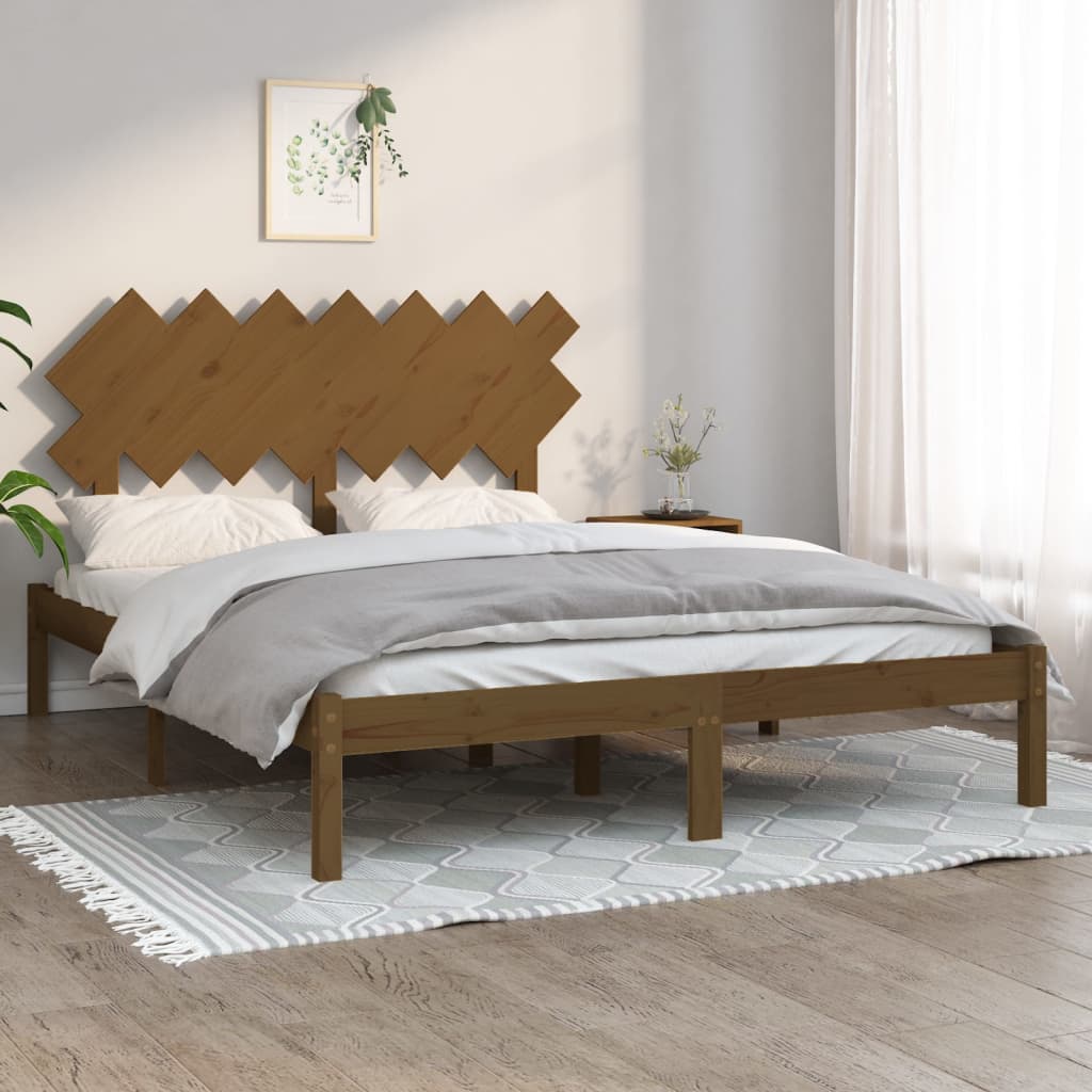 vidaXL Rám postele medově hnědý 140 x 200 cm masivní dřevo
