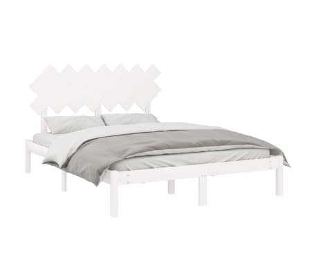 vidaXL Cadre de lit sans matelas blanc 150x200 cm bois massif