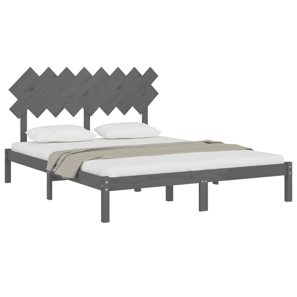 vidaXL Bed Frame without Mattress Grey 160x200 cm Solid Wood