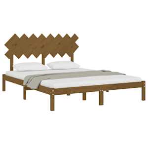 vidaXL Lovos rėmas, medaus rudos spalvos, 160x200cm, medienos masyvas
