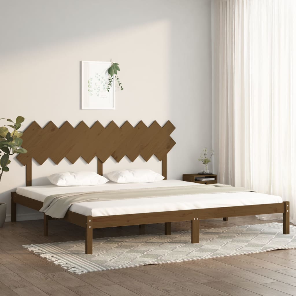 Rám postele medově hnědý 200 x 200 cm masivní dřevo