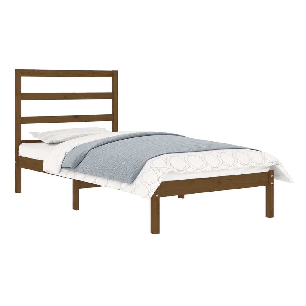 

vidaXL Bedframe massief hout honingbruin 90x190 cm 3FT Single