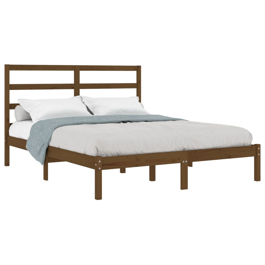 

vidaXL Bedframe massief hout honingbruin 135x190 cm 4FT6 Double