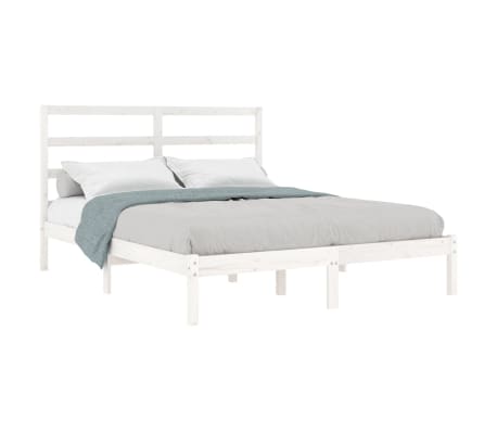 vidaXL Sengeramme uten madrass hvit 140x190 cm heltre furu