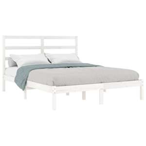 vidaXL Sengeramme uten madrass hvit 140x190 cm heltre furu