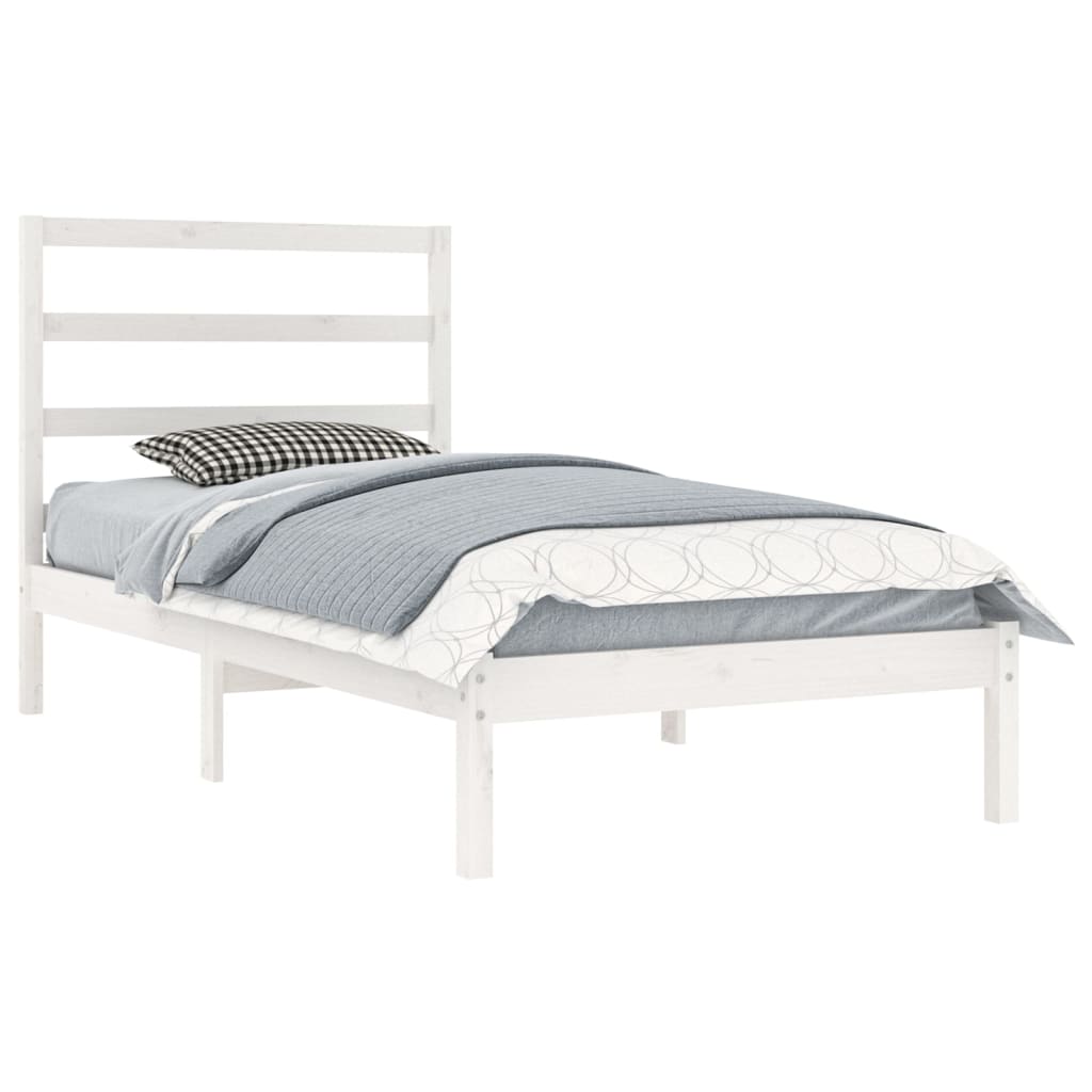 

vidaXL Bedframe massief grenenhout wit 90x200 cm