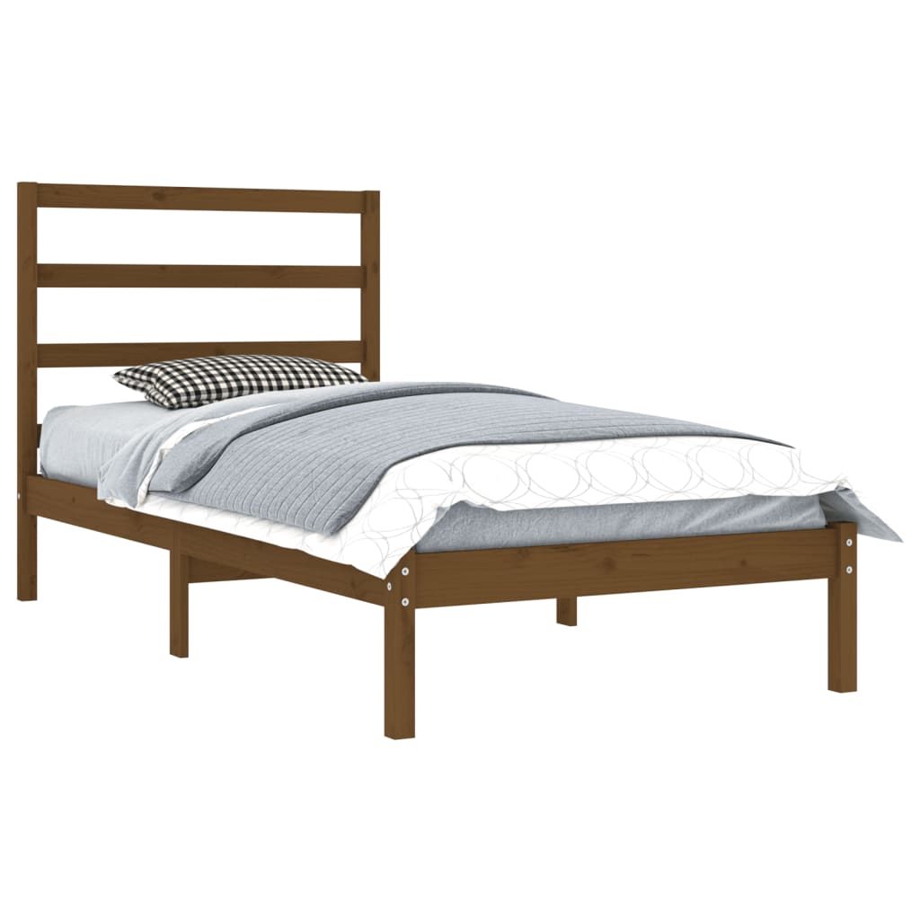 

vidaXL Bedframe massief grenenhout honingbruin 90x200 cm