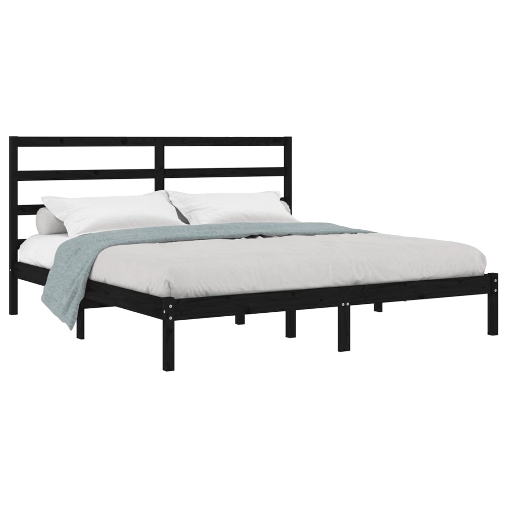 

vidaXL Bedframe massief grenenhout zwart 200x200 cm