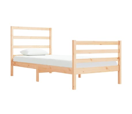 vidaXL Lovos rėmas su be čiužinio, 75x190cm, pu&scaron;ies masyvas