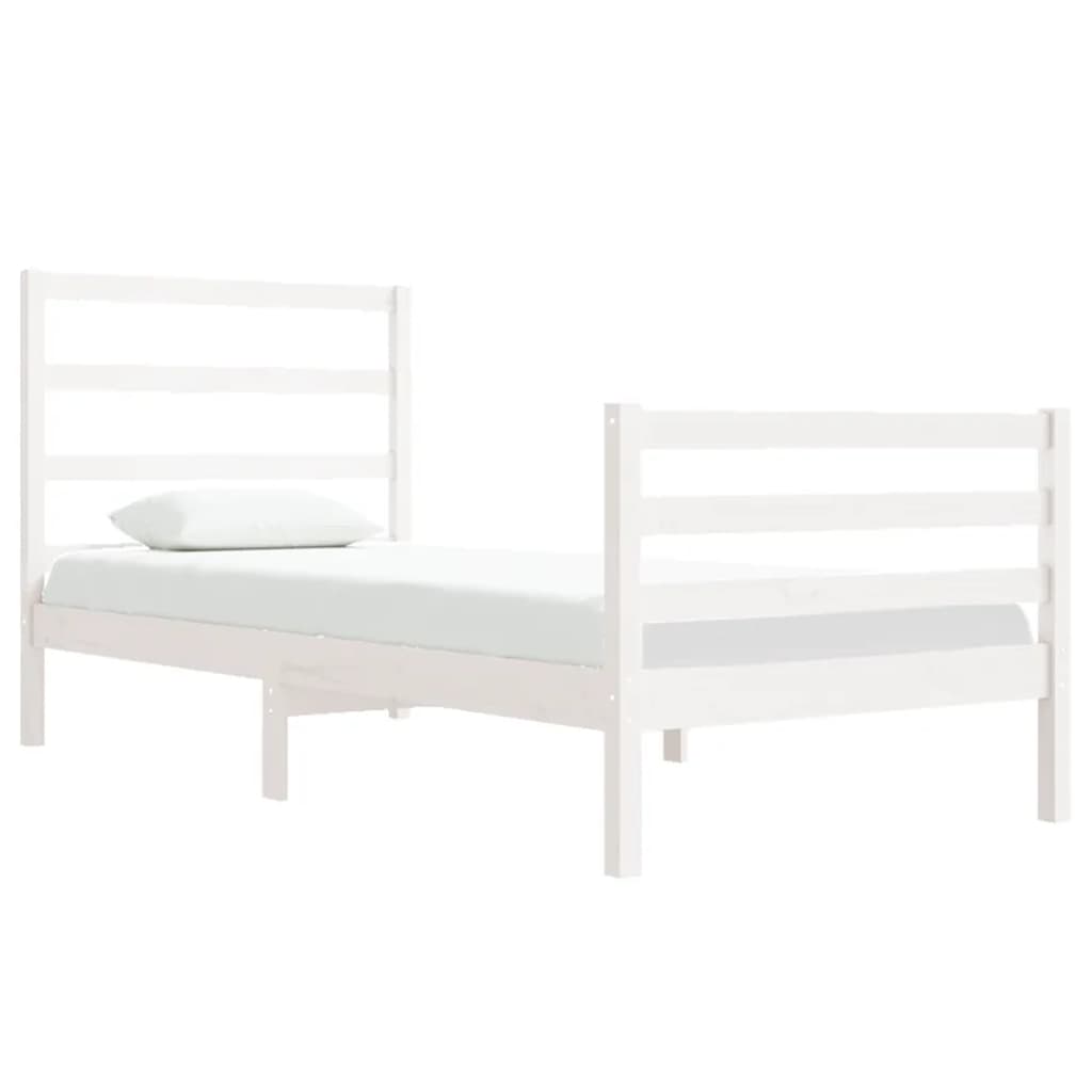 

vidaXL Bedframe massief grenenhout wit 90x190 cm 3FT Single