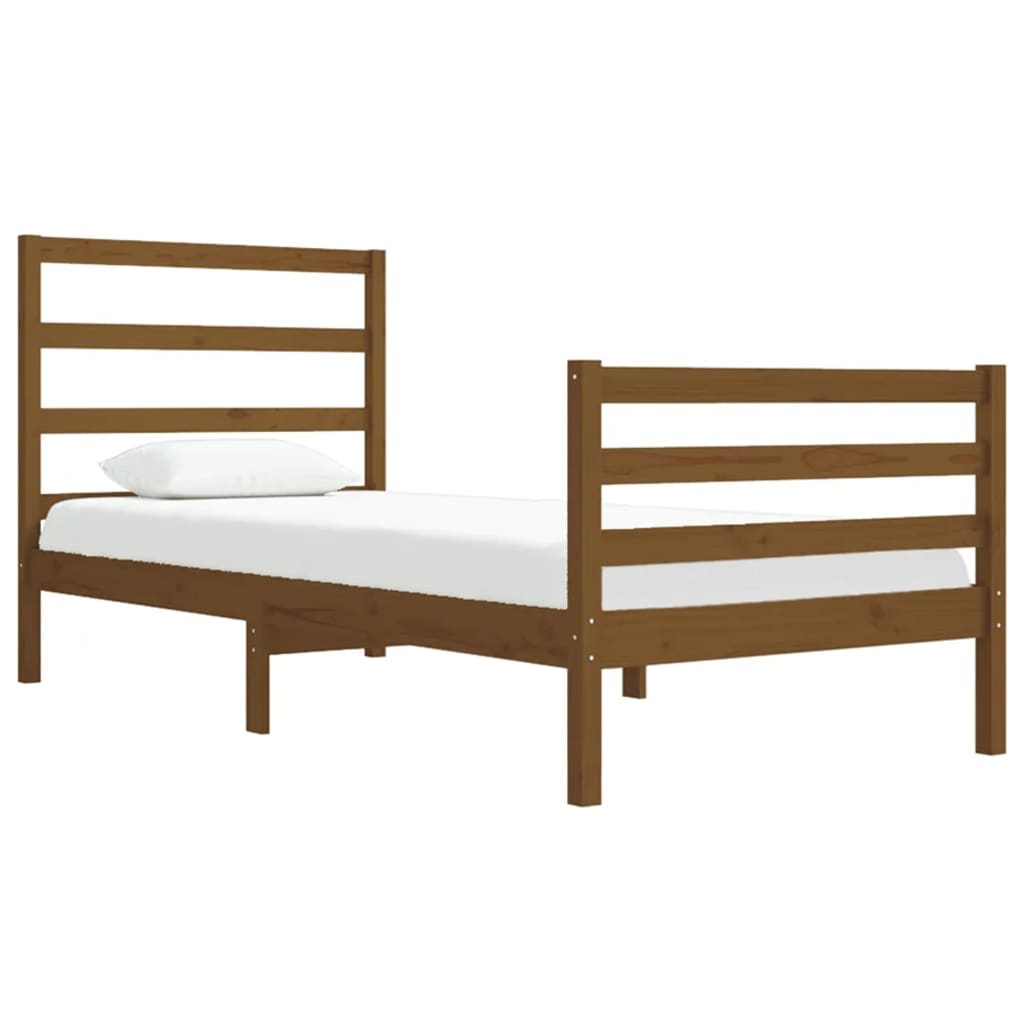 

vidaXL Bedframe massief grenenhout honingbruin 90x190 cm 3FT Single