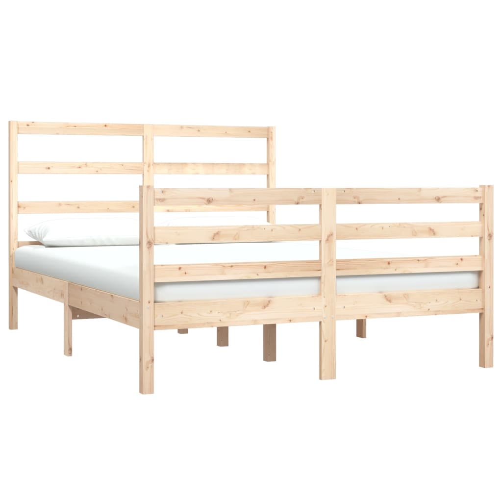 

vidaXL Bedframe massief grenenhout 135x190 cm 4FT6 Double