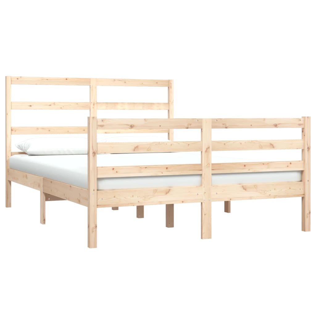 vidaXL Bedframe massief grenenhout 140x190 cm afbeelding