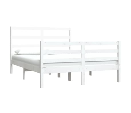 vidaXL Bedframe massief grenenhout wit 140x190 cm