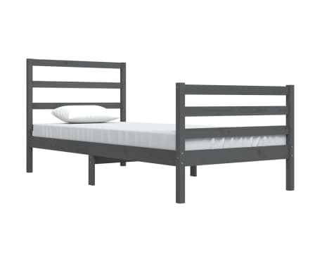 vidaXL Bed Frame Grey Solid Wood Pine 90x200 cm