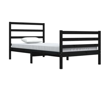 vidaXL Cadre de lit sans matelas noir bois massif de pin 100x200 cm