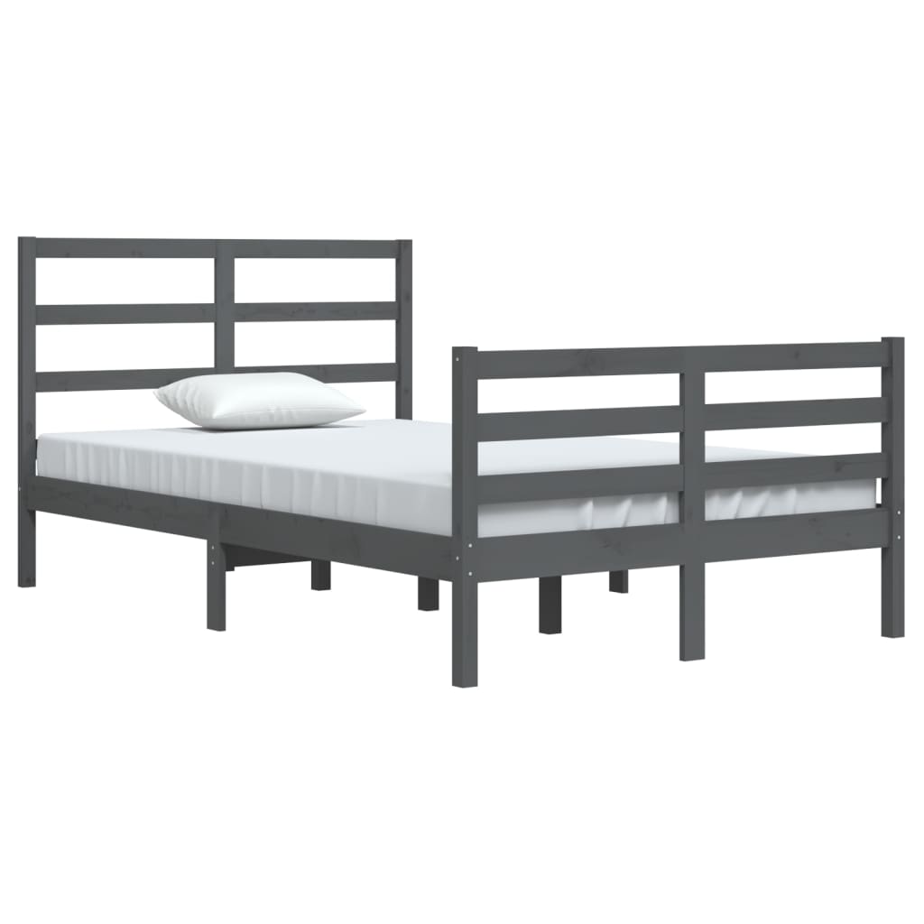 

vidaXL Bedframe massief grenenhout grijs 120x200 cm