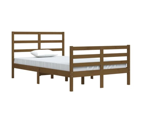 vidaXL Lovos rėmas, medaus rudas, 120x200cm, pu&scaron;ies medienos masyvas