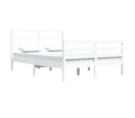 vidaXL Sengeramme hvit heltre furu 140x200 cm