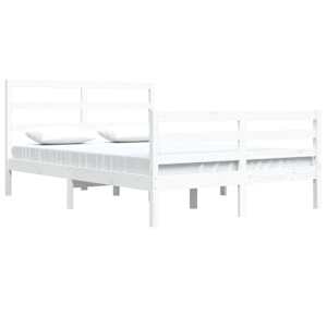 vidaXL Sengeramme hvit heltre furu 140x200 cm