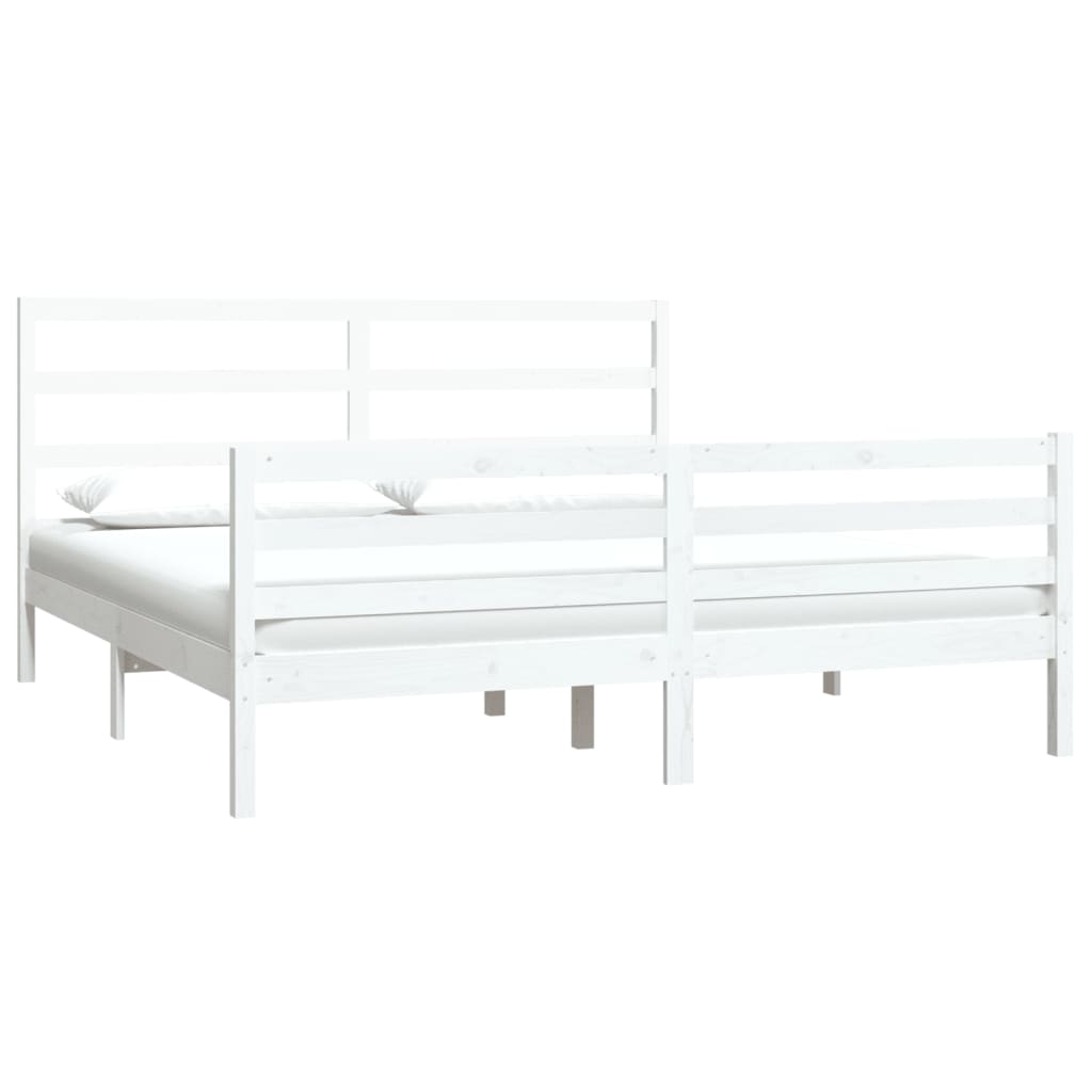 

vidaXL Bedframe massief grenenhout wit 180x200 cm 6FT Super King