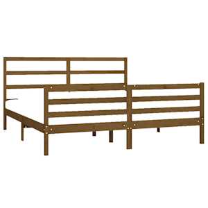 vidaXL Bedframe grenenhout honingbruin 180x200 cm