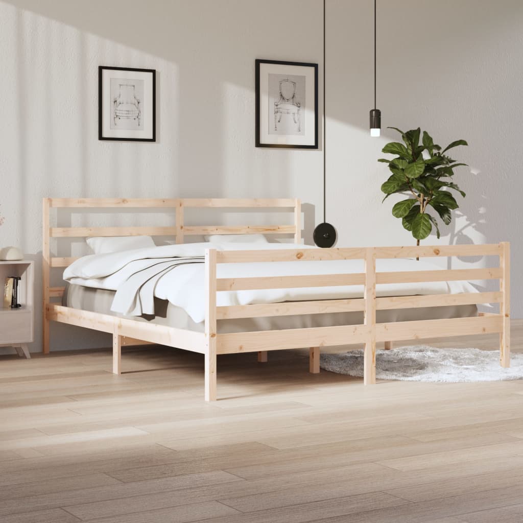 vidaXL Cadru de pat, 200×200 cm, lemn masiv de pin