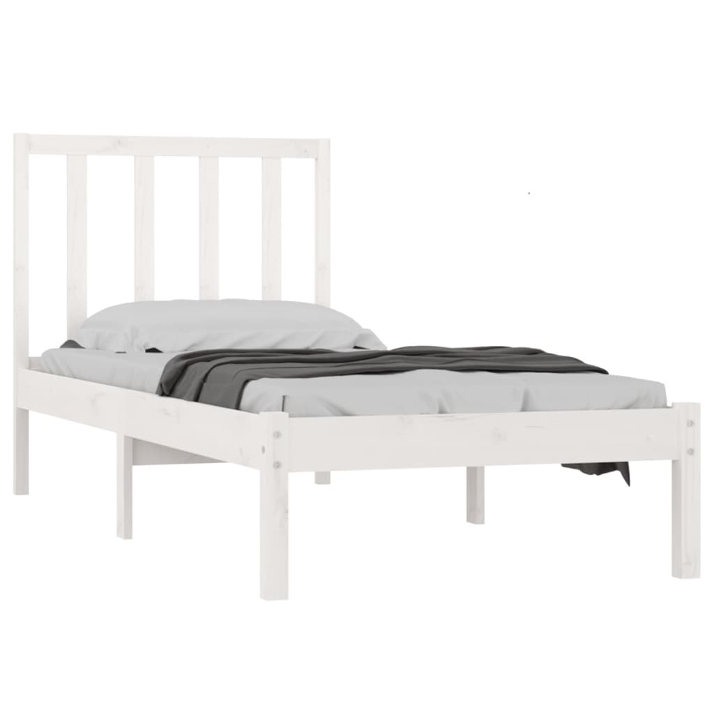 

vidaXL Bedframe massief grenenhout wit 75x190 cm 2FT6 Small Single