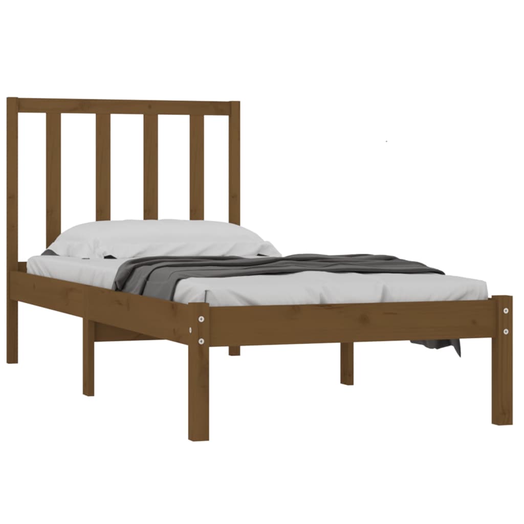 vidaXL Bedframe grenenhout honingbruin 75x190 cm 2FT6 Small Single