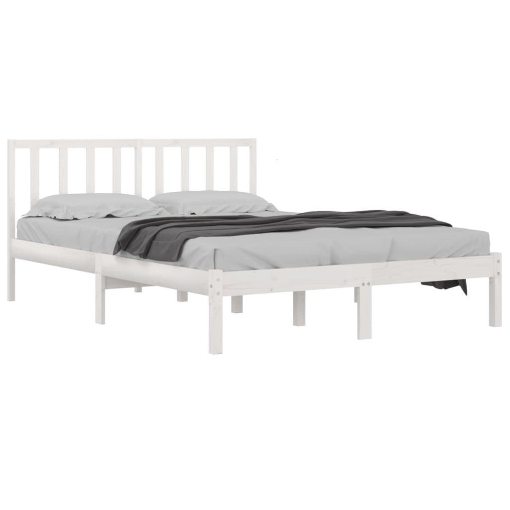 

vidaXL Bedframe massief grenenhout wit 120x190 cm 4FT Small Double