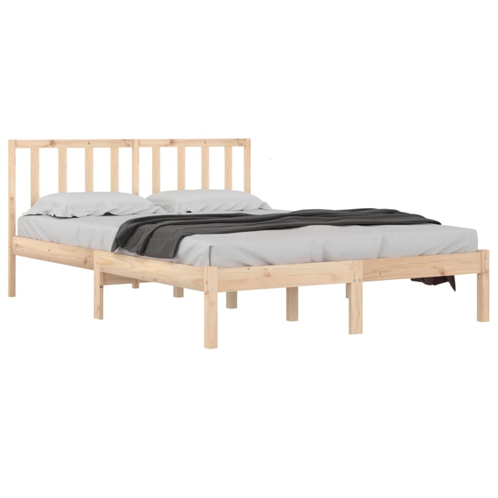 

vidaXL Bedframe massief grenenhout 135x190 cm 4FT6 Double