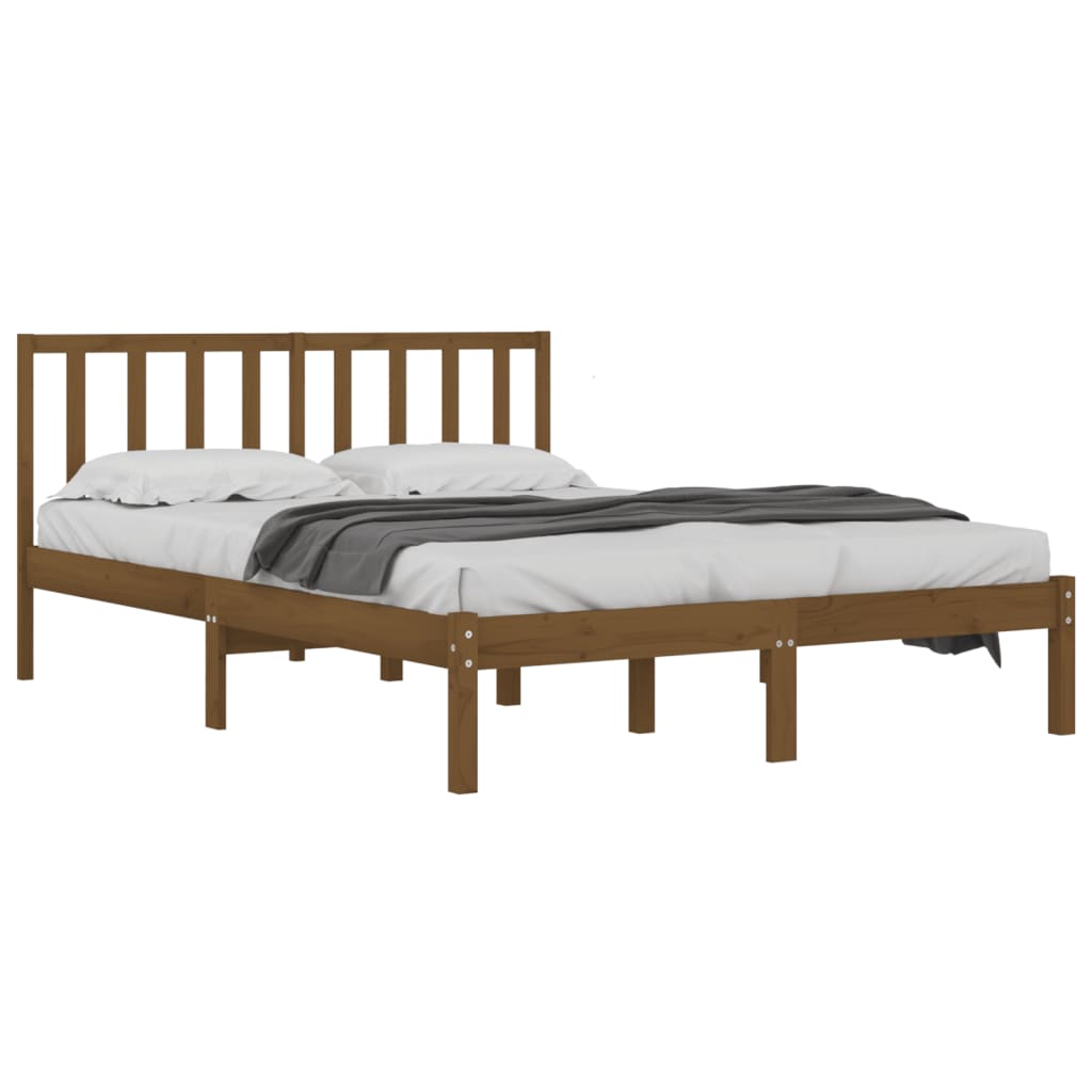 

vidaXL Bedframe massief grenenhout honingbruin 140x190 cm