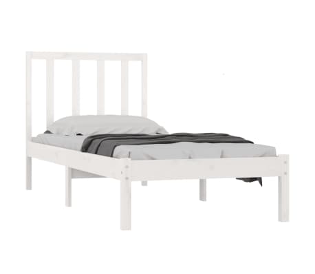 vidaXL Estrutura de cama 100x200 cm pinho maciço branco