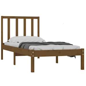 vidaXL Bed Frame without Mattress Honey Brown Solid Wood Pine 100x200 cm