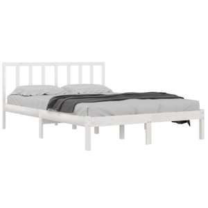 vidaXL Cadre de lit sans matelas blanc bois de pin massif 120x200 cm