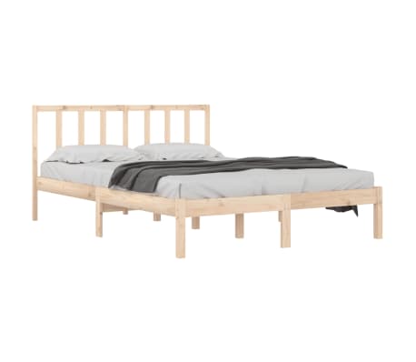 vidaXL Bed Frame without Mattress Solid Wood Pine 150x200 cm King Size King Size