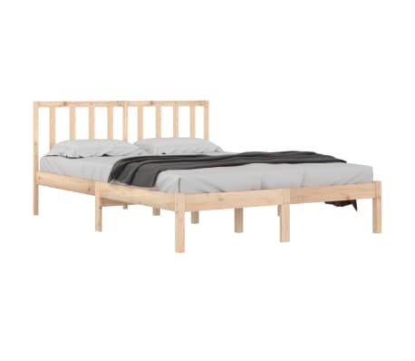 vidaXL Bed Frame without Mattress Solid Wood Pine 180x200 cm Super King