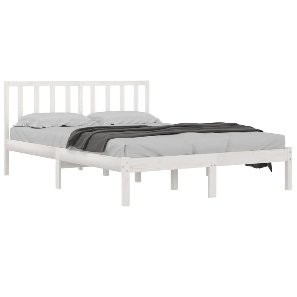 

vidaXL Bedframe massief grenenhout wit 180x200 cm 6FT Super King