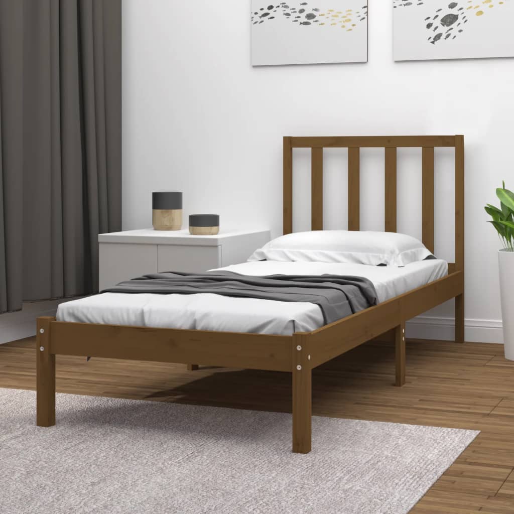 vidaXL Rám postele medově hnědý masivní borovice 75x190cm Small Single